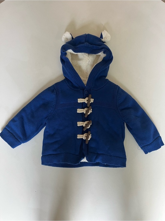 GAP Other - BABY GAP Blue Knit Hooded Jacket with Fleece Lining, 12-18 Months